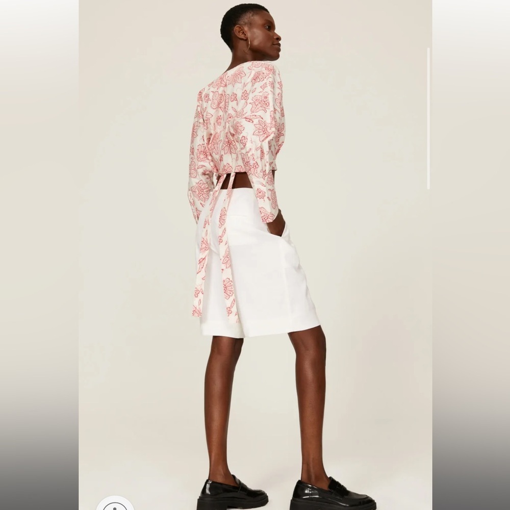 Saunders x RTR White Linen Shorts - Picture 3 of 12